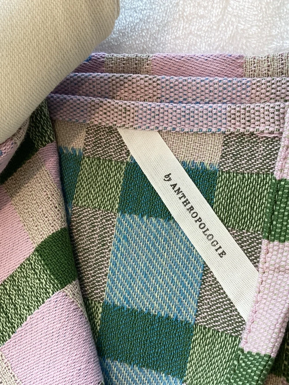 Anthropologie Jacquard Dish Towels Margot Cotton New Mom Appetit Mama Set of 2